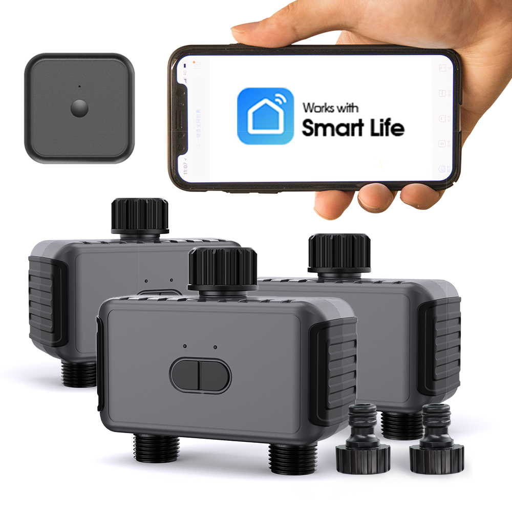 Wifi Water Timer Hose Faucet Smart - WiFi Bluetooth-compatible 2 Outlet Garden Water