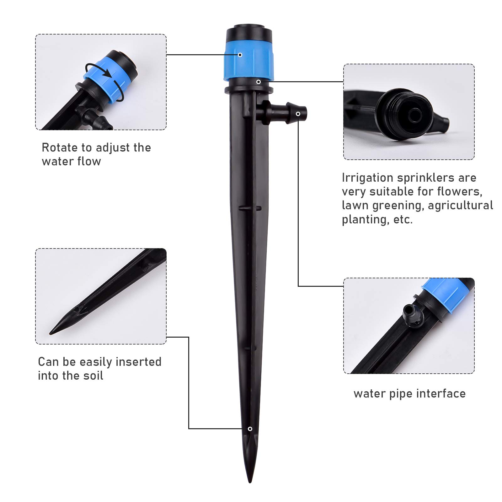 30PCS Irrigation Drippers Drip - Drip Emitters Adjustable 360 Micro review and price
