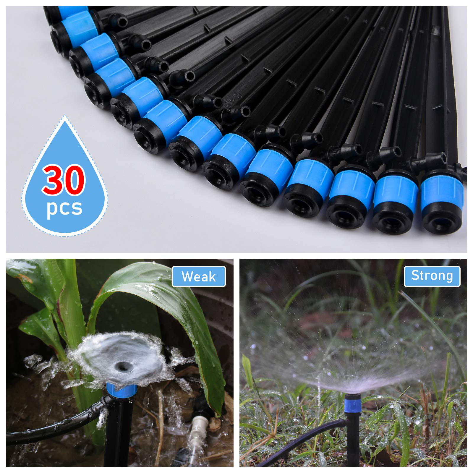 30PCS Irrigation Drippers Drip - Drip Emitters Adjustable 360 Micro review and price