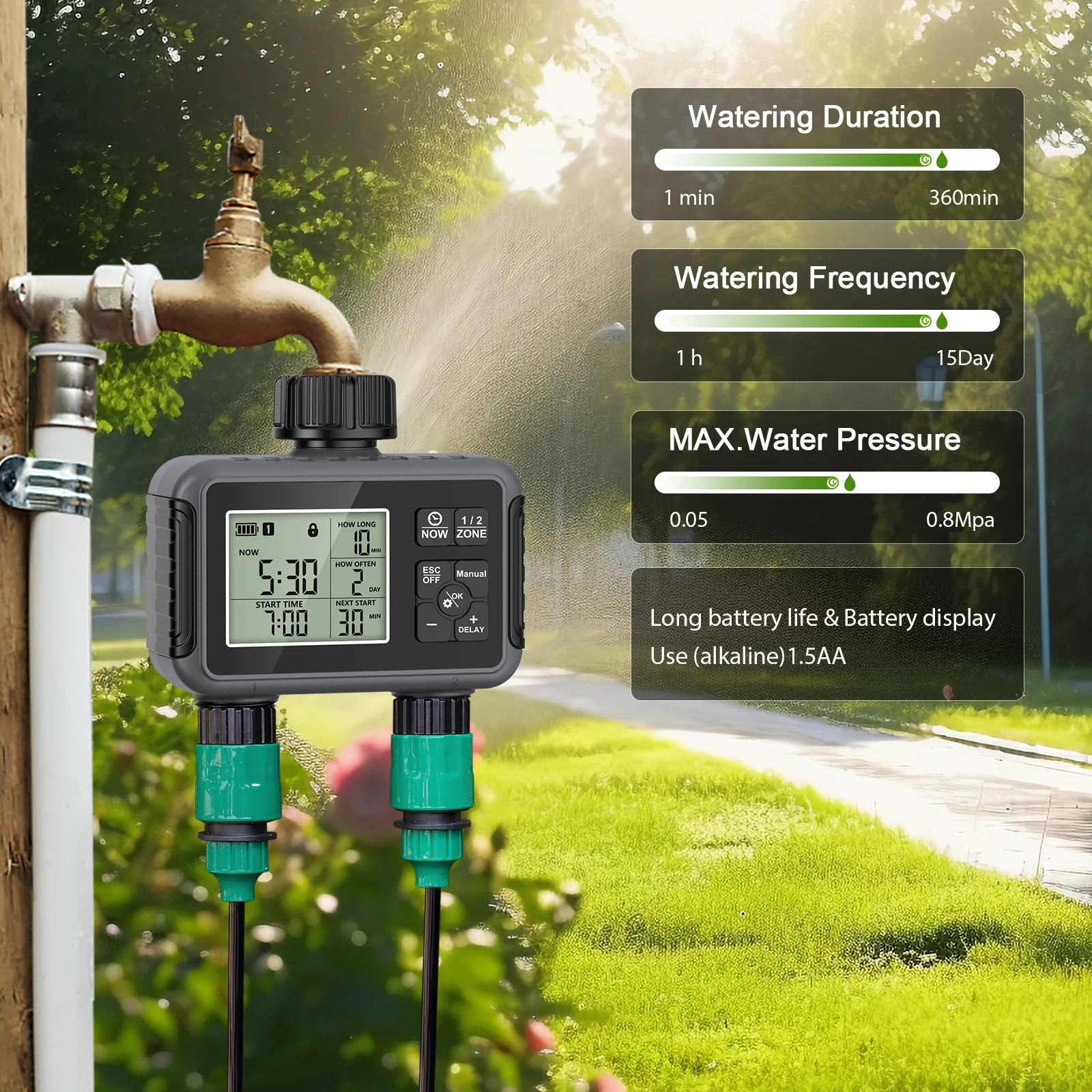 Dual Outlet Water Hose Timer R - Rain Sensor For Irrigation Timer review and price