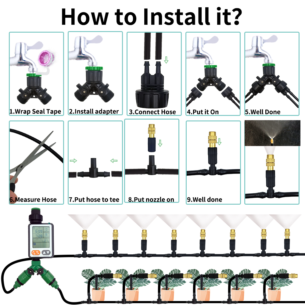 15M-30M Outdoor Misting Coolin - Mist Cooling System Outdoor Patio 15M review and price
