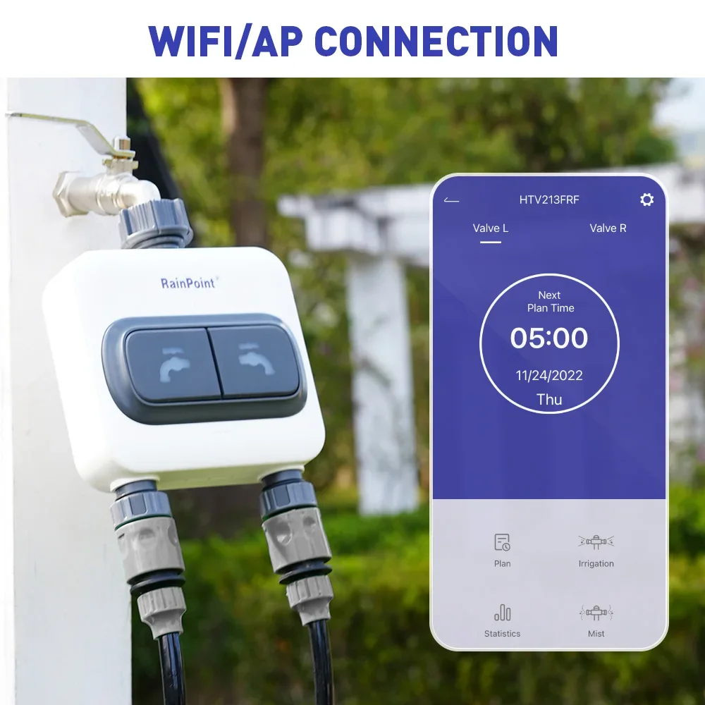 RAINPOINT Wi-Fi 2-outlets Wate - Wifi Water Timer Hose Faucet Smart review and price