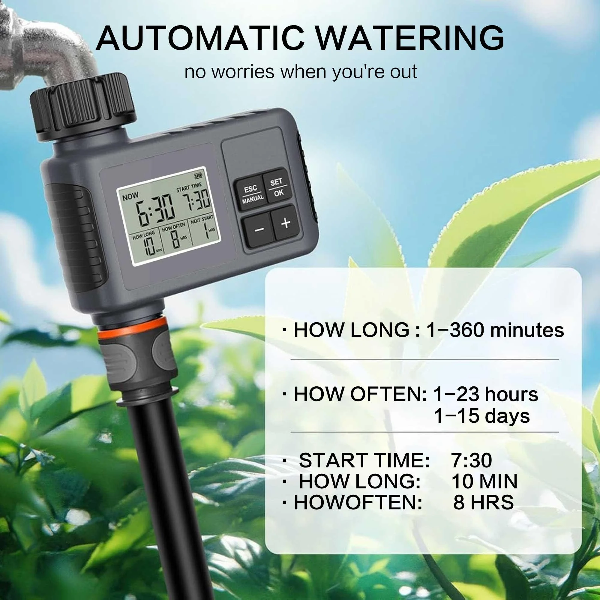 Smart Digital Water Timer Outd - Rain Sensor For Irrigation Timer review and price