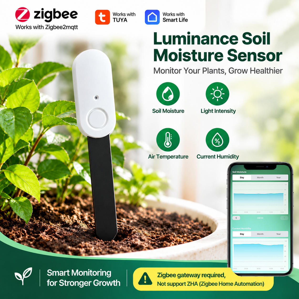 ZigBee Soil Moisture Sensor Wi - Tuya Zigbee Garden Irrigation Controller review and price
