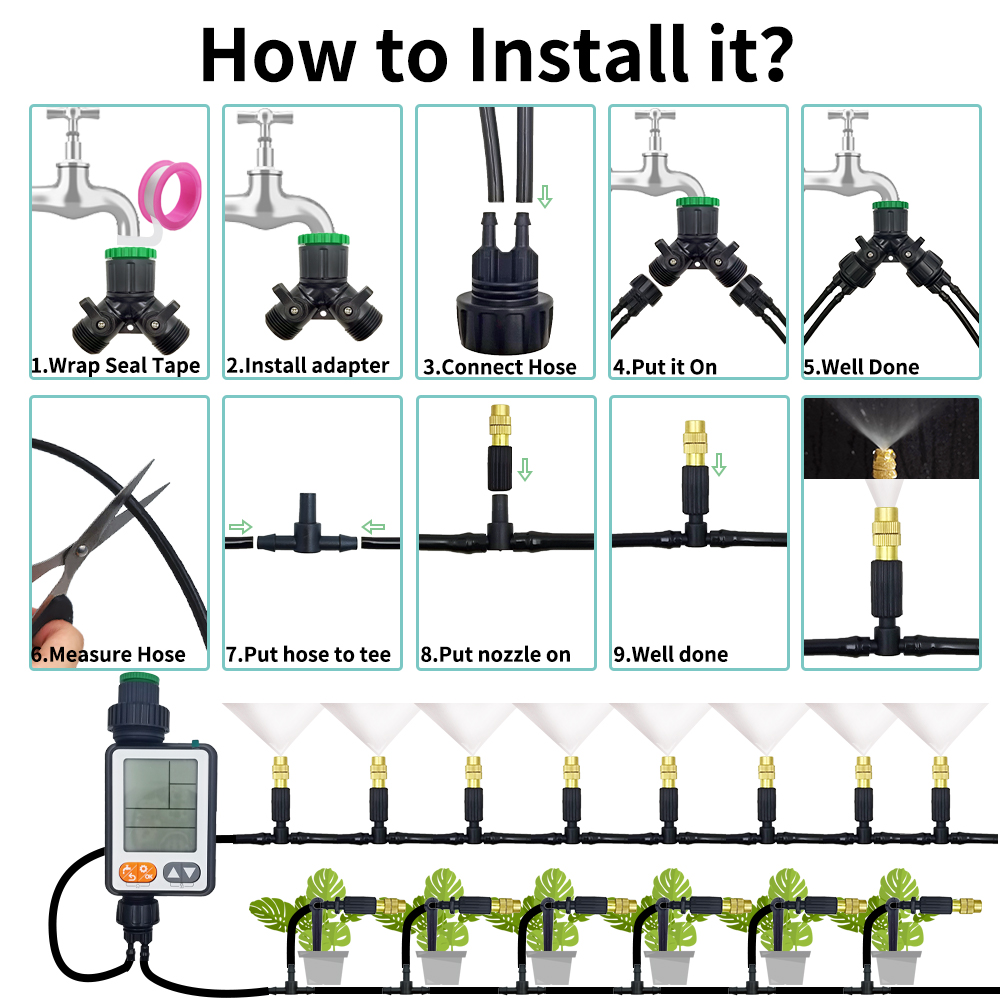 Oasis 5M-30M Garden Irrigation - Mist Cooling System Outdoor Patio 15M review and price