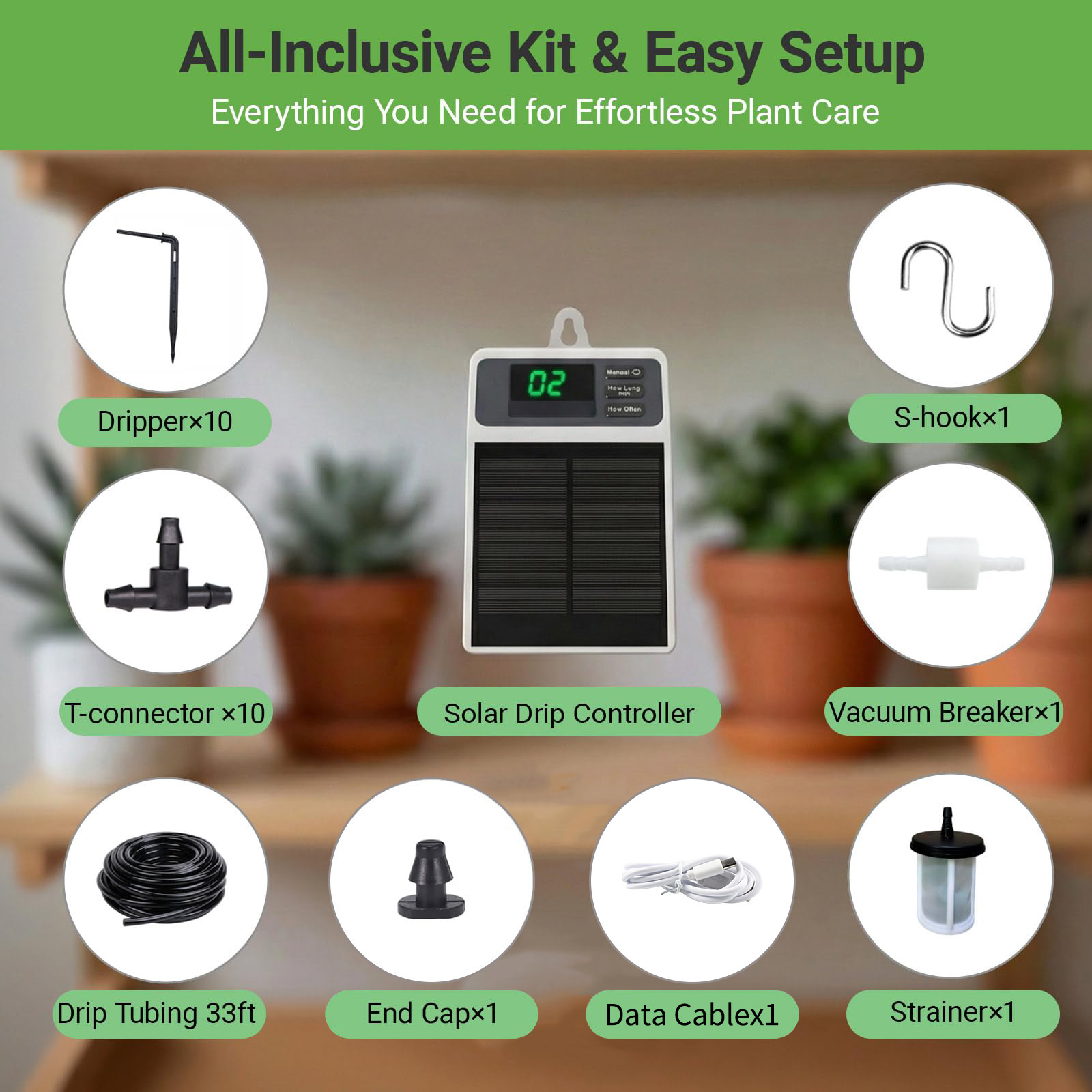 Upgraded Solar Drip Irrigation - Drip Irrigation System Automatic Kit review and price