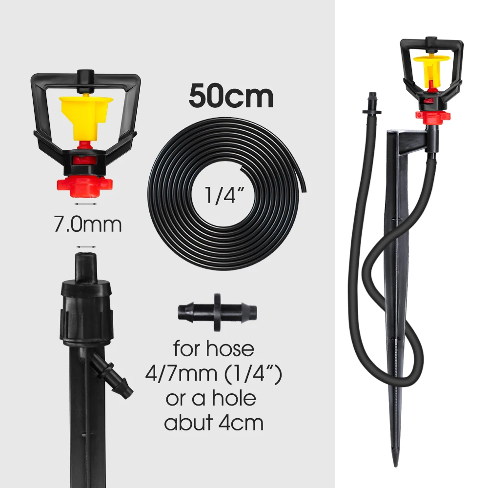 5PCS 360° Rotary Micro Sprinkl - Drip Emitters Adjustable 360 Micro review and price