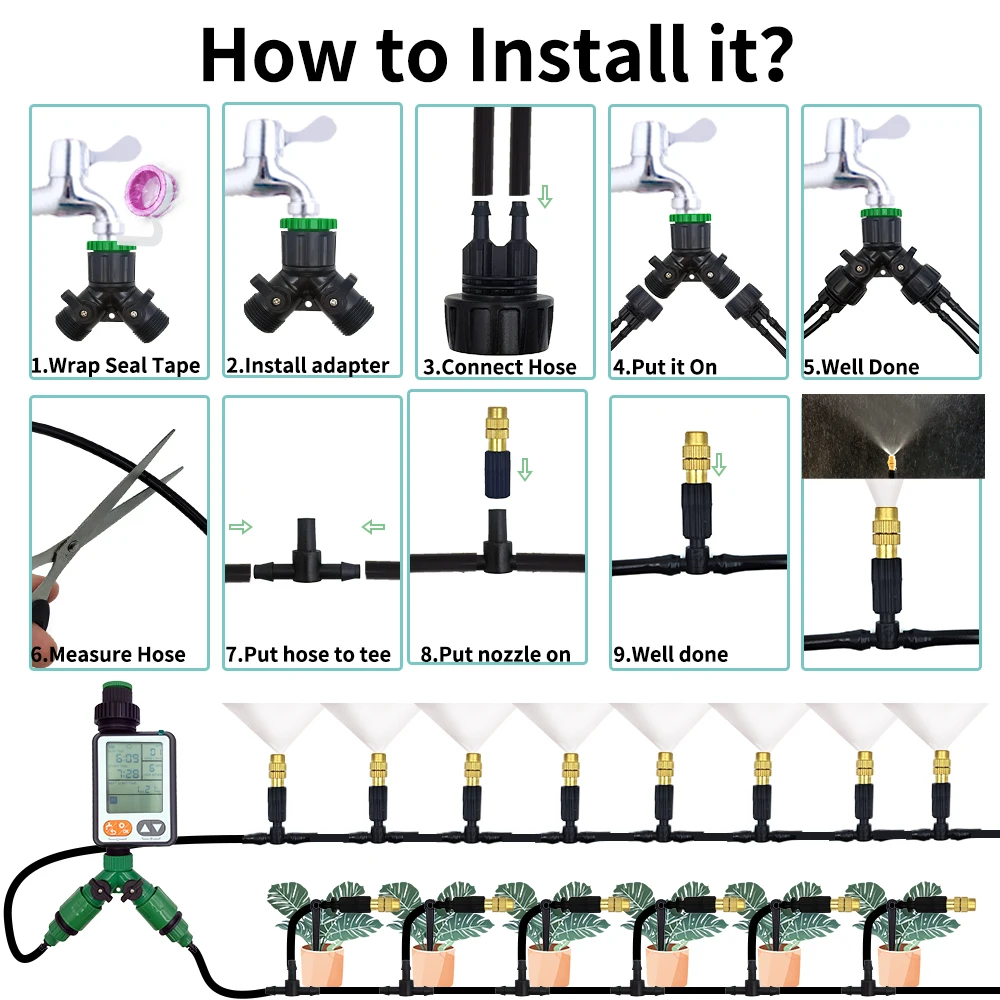 15M-30M Outdoor Misting Coolin - Mist Cooling System Outdoor Patio 15M review and price